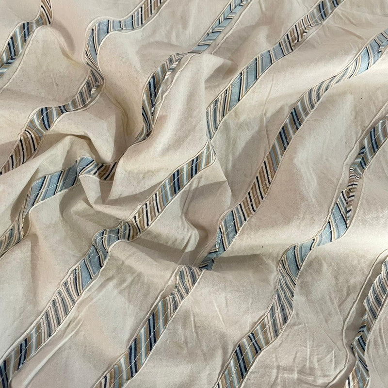 Cotton Embroidered Srtipe Fabric OSCP324