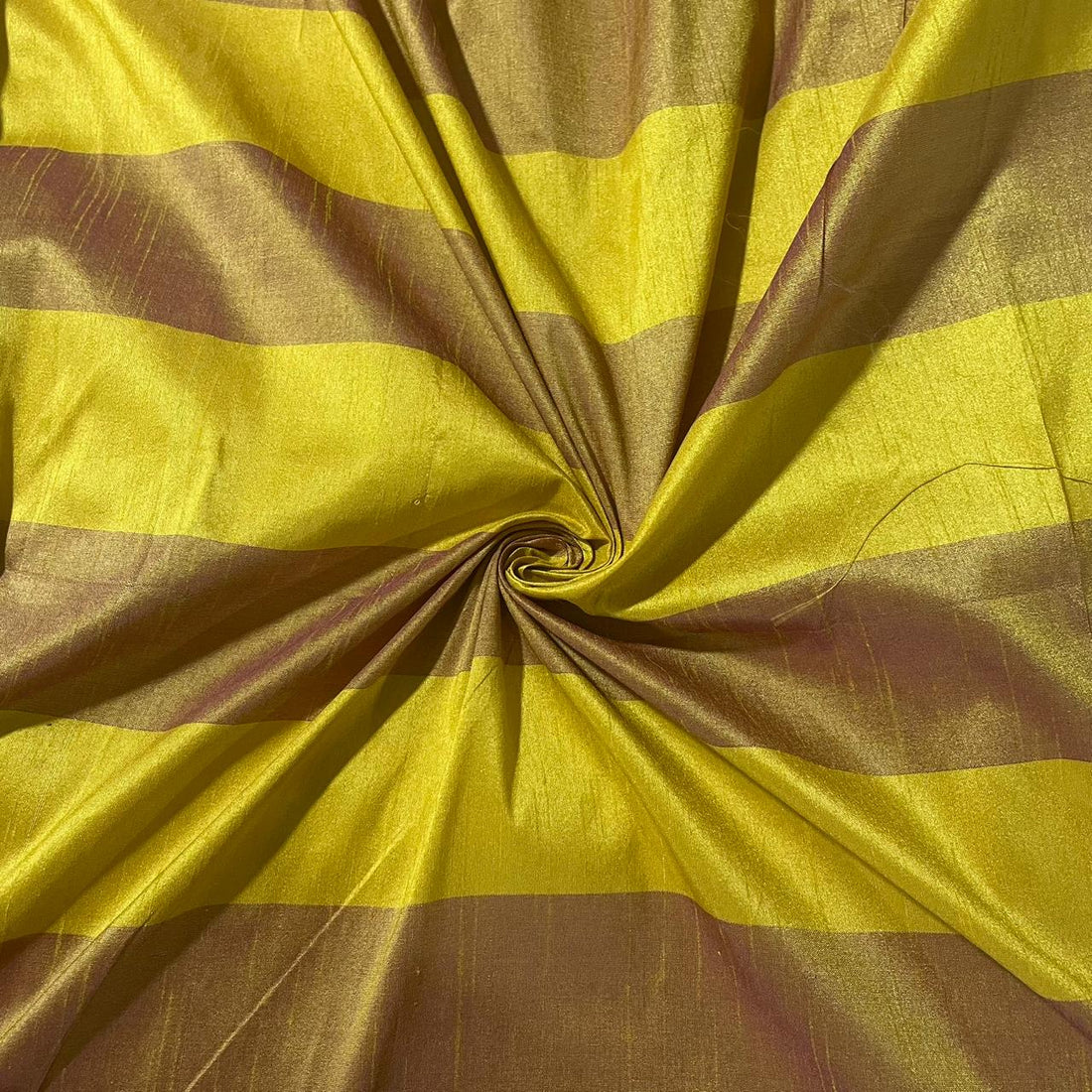 Raw Silk Dupion-Yellow-Stripes
