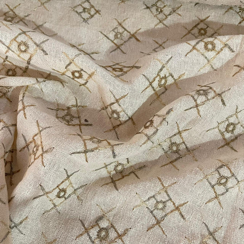 Cotton embroidered Fabric OSCP422
