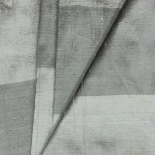 Dupion Silk -White & Silver-Stripes