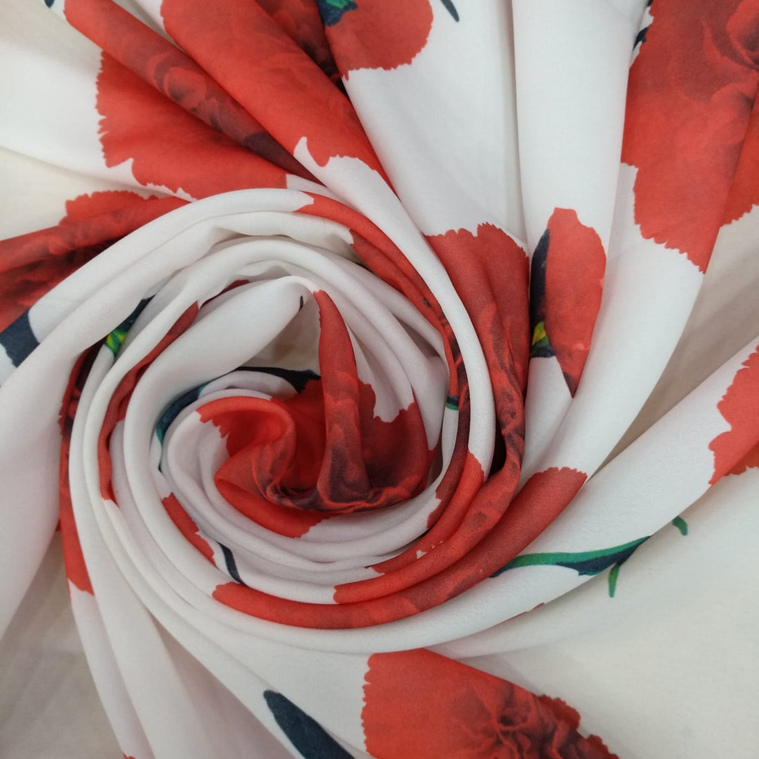 Carnation Print On Royal Georgette RGPS41