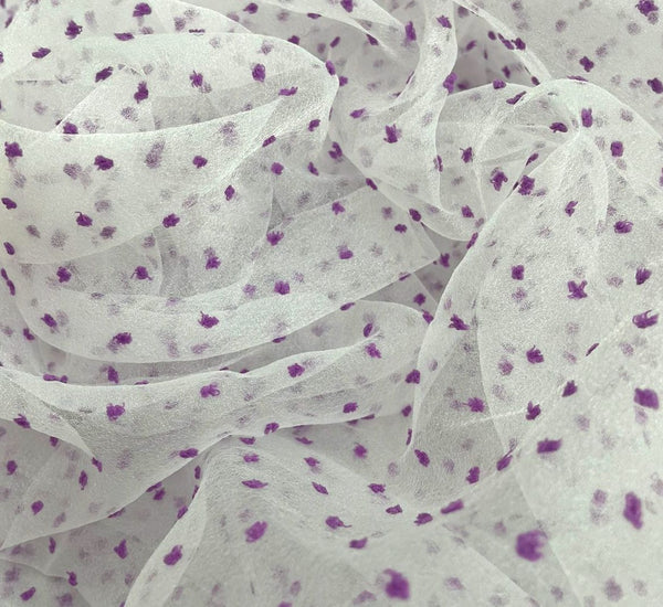 Madonna Organza (Two Tone)(Lavender on White 2)