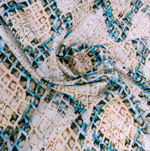 Absract Diamond Box Print On Korean Satin-KSPS02
