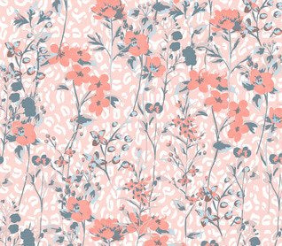 Pink Base Red Flower Print On Royal Georgette RGPA22