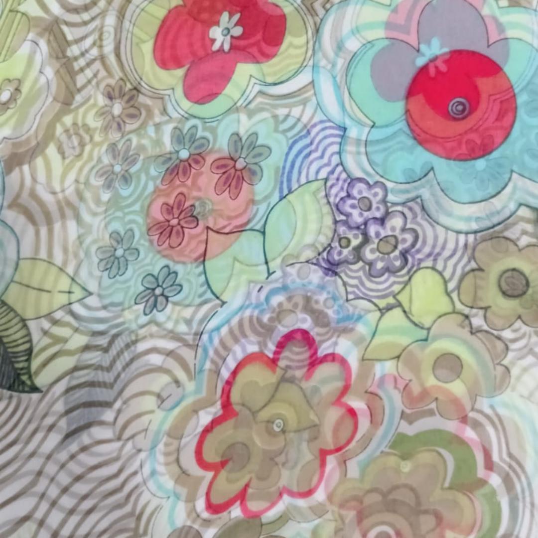 Garden Print On Silk Chiffon-SCPS154