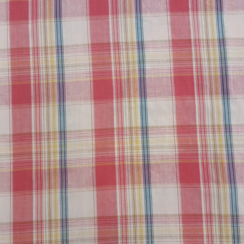 Cotton Red , Yellow ,Blue Check Y/D Fabric CCYD31