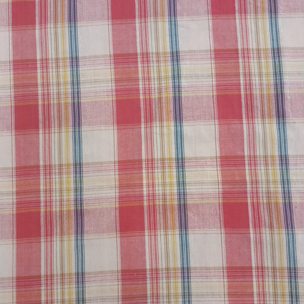 Cotton Red , Yellow ,Blue Check Y/D Fabric CCYD31