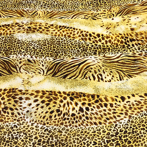 Feline Skin Print on Pure Silk Satin