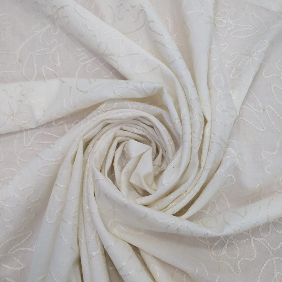 White Cotton Schiffli Embroidery#29