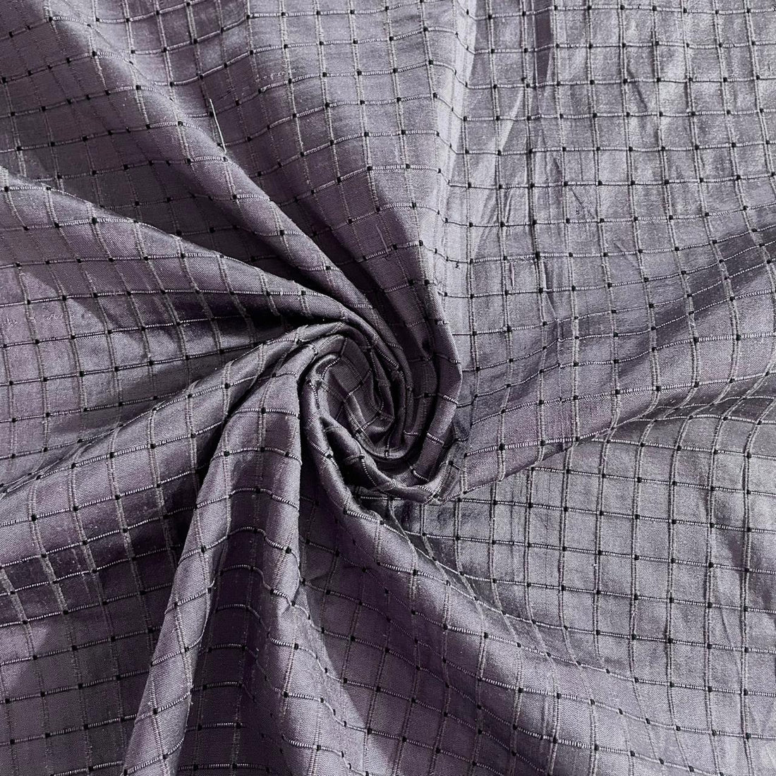 Dupion Silk-Purple-Check Dobby