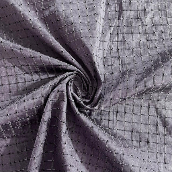 Dupion Silk-Purple-Check Dobby