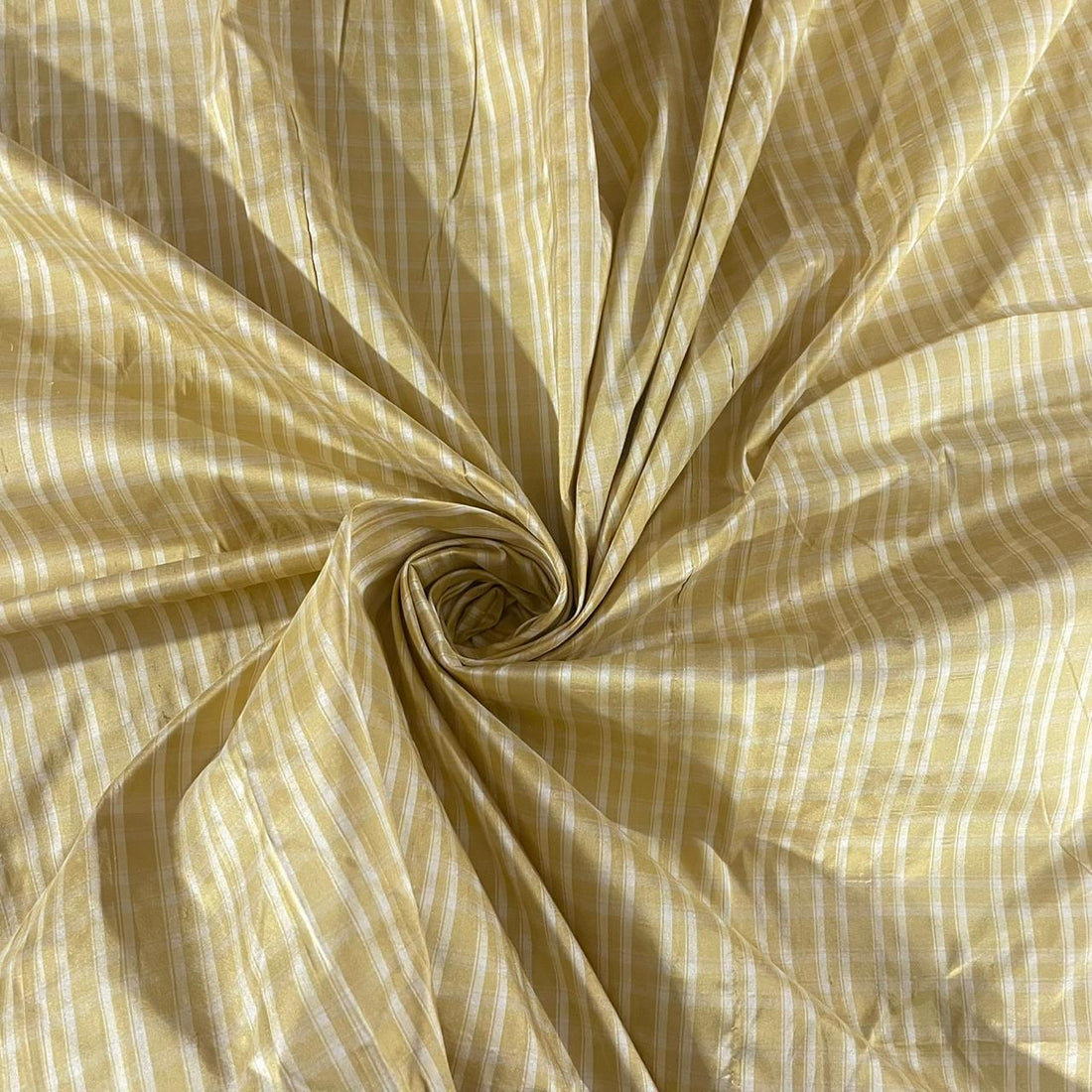 Silk Taffeta-Yellow & White-Check