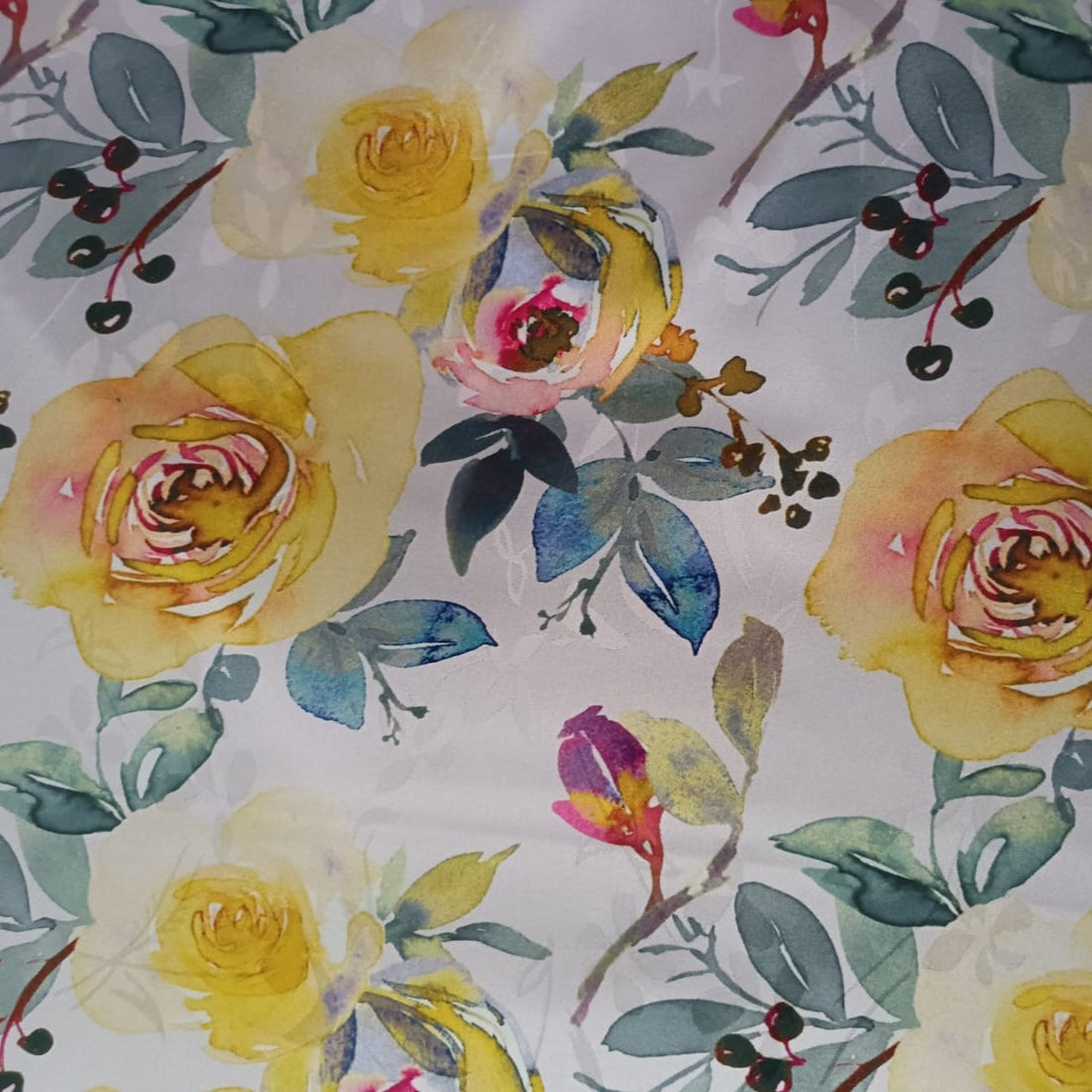 Yellow Rose Japanese Jacquard Print (JJ02)