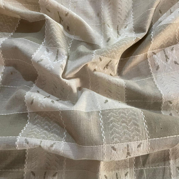 Cotton Embroidered Check Fabric OSCP102
