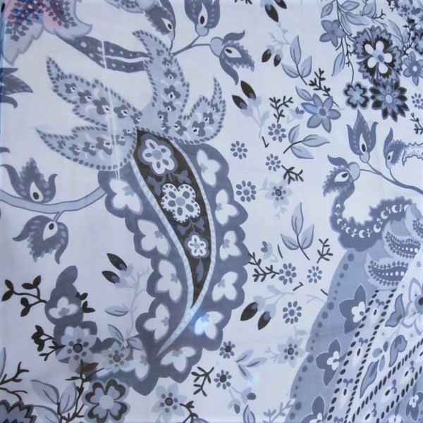 Grey Base Floral Print On Silk Chiffon-SCPS159