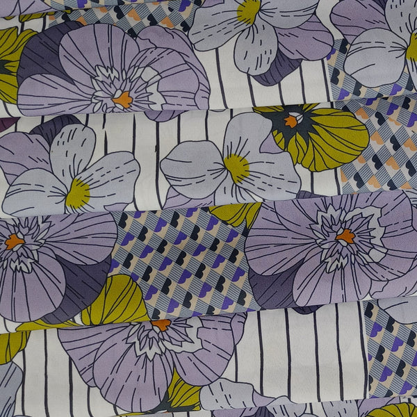 Big Flower Wall Print On Royal Georgette RGPL11
