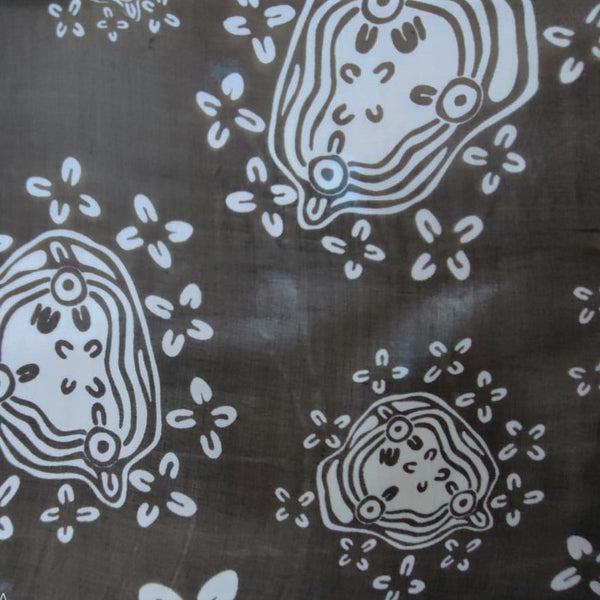 Black Base Floral Print On Silk Chiffon-SCPS114