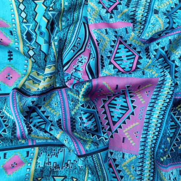 Bohemian Pink Print On Korean Satin KSPS28