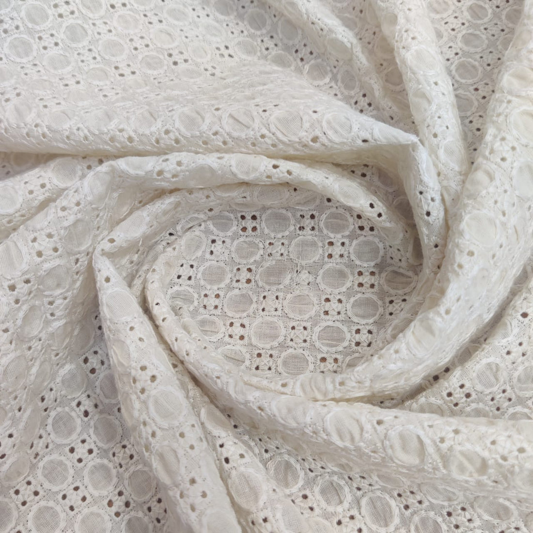 White Cotton Schiffli Embroidery#55