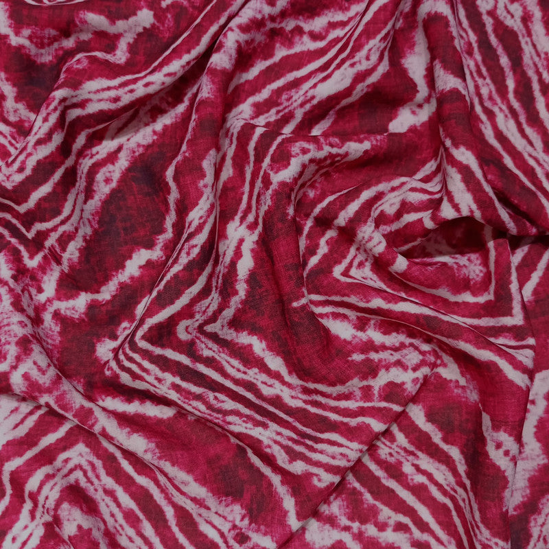 Geometric Red Print On Royal Georgette RGPB28