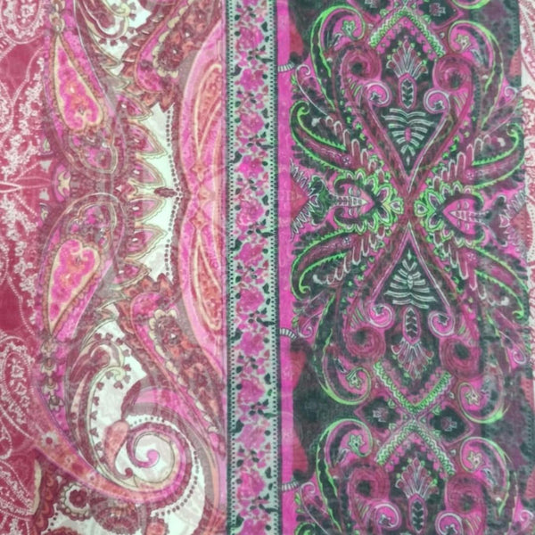 Border Print On Silk Chiffon-SCPS173