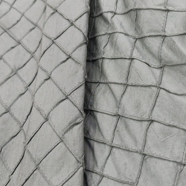 Raw Silk Dupion Diamond Pin-tuck cream