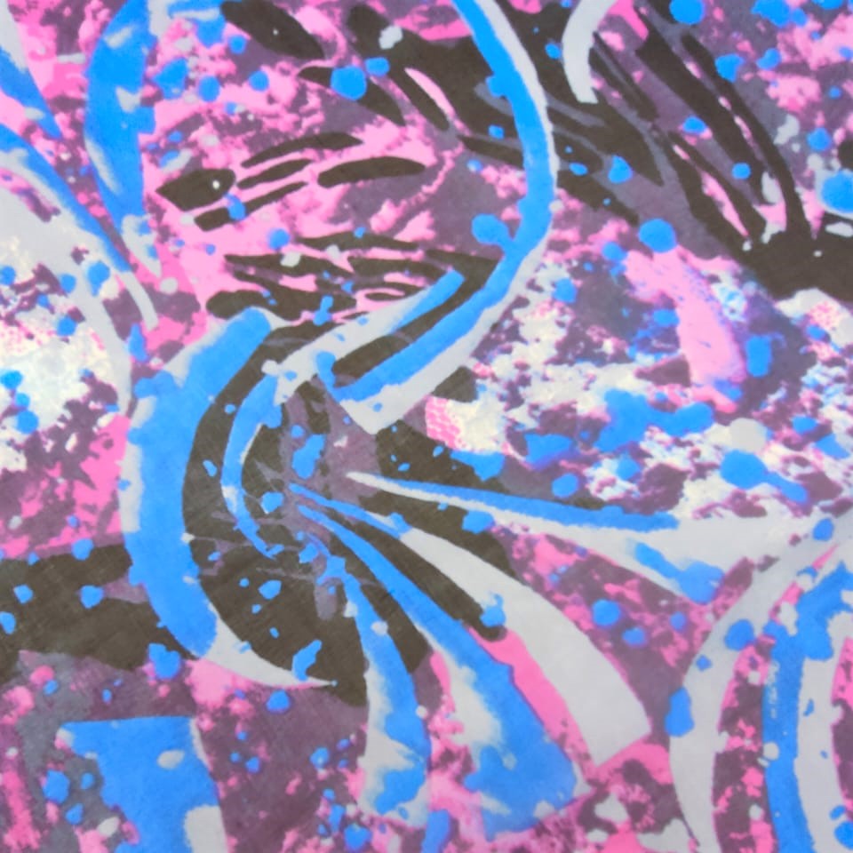 Purple Art Print On Silk Chiffon-SCPS254