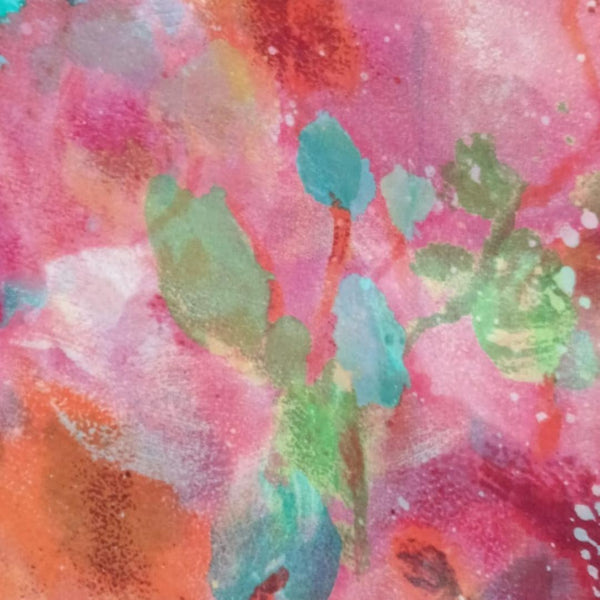 Blush Bloom Art Print On Silk Chiffon-SCPS236