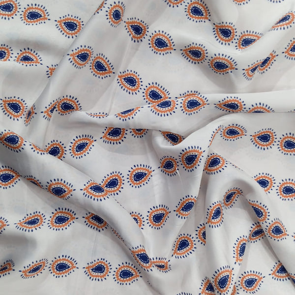 Paisley Inline Print On Korean Satin KSPL26