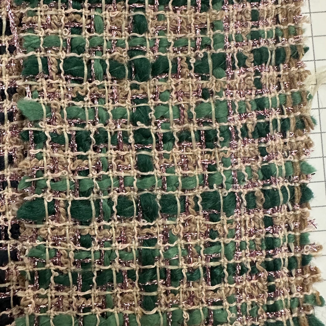 Champagne Green Boucle Tweed