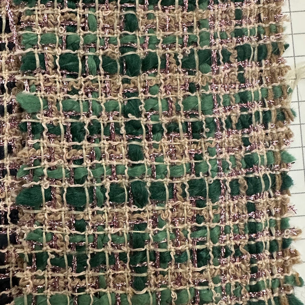 Champagne Green Boucle Tweed
