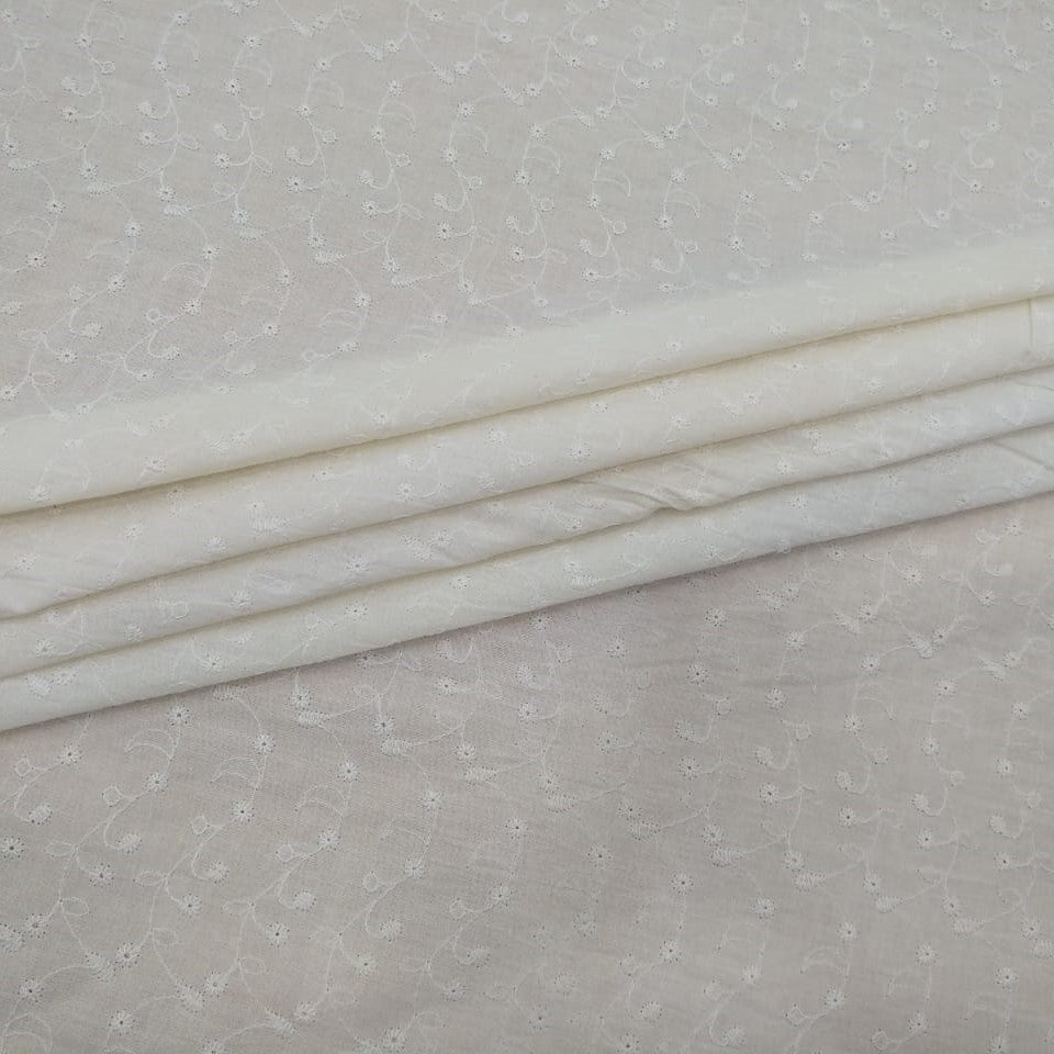 White Cotton Schiffli Embroidery#16