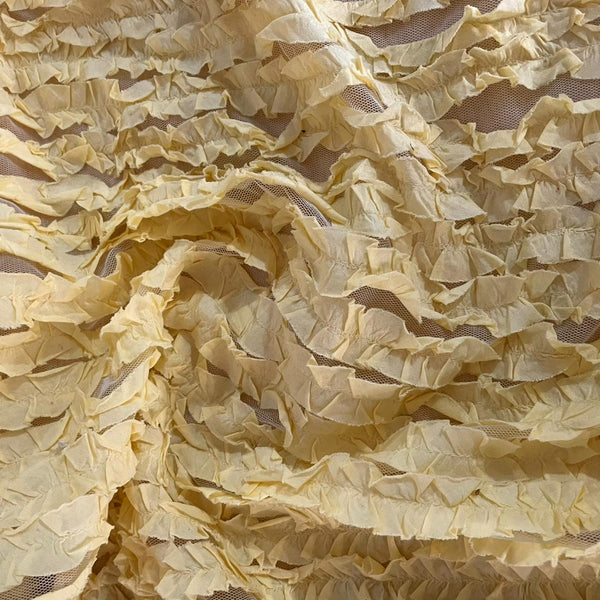 Cotton Net Yellow Frill Yarn Dyed Fabric  OSCP169