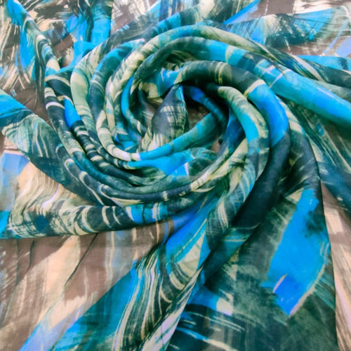 Abstract Wall Art Print On Silk Chiffon-SCPS104