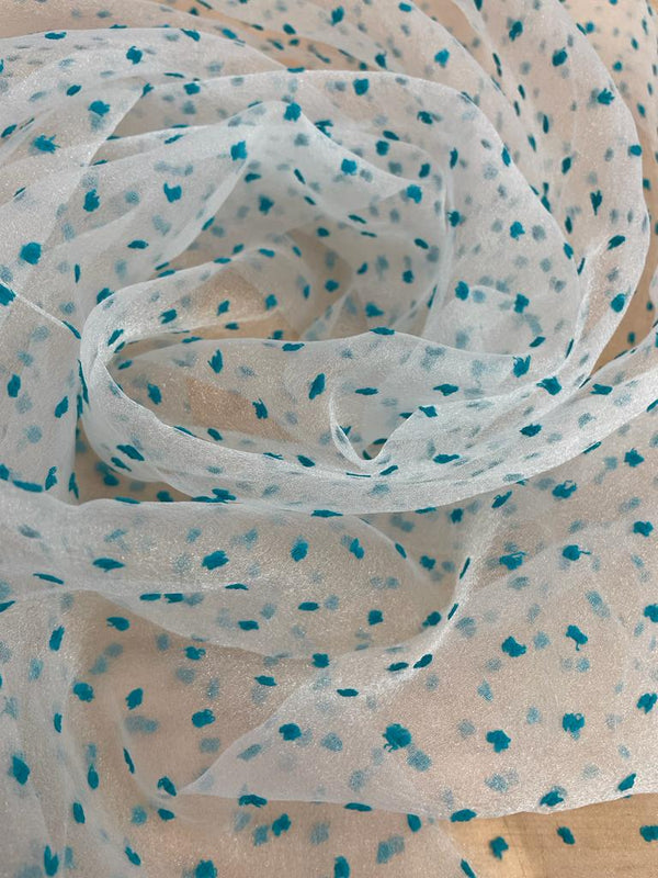 Madonna Organza (Two Tone)(Sky Blue on White 7)