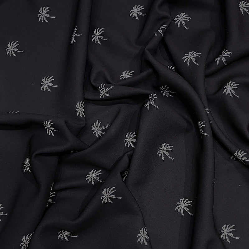 Palm Tree Print On Royal Georgette RGPL52