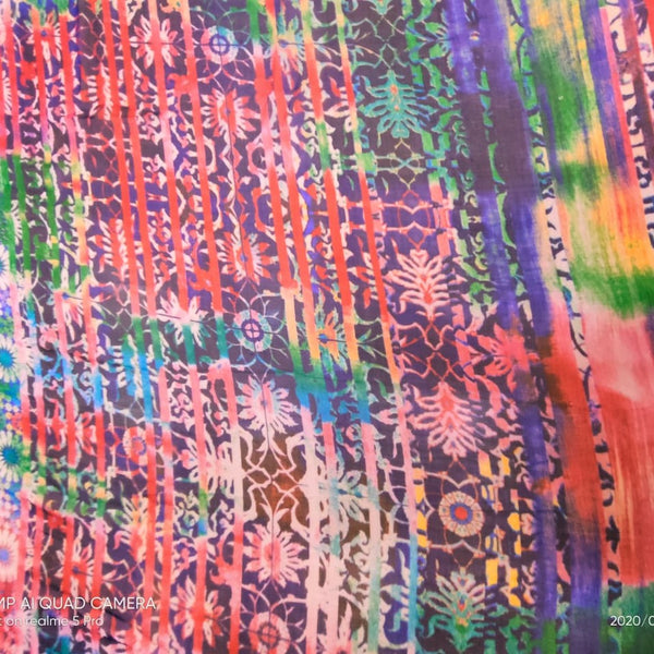 Rainbow Art Print On Silk Chiffon-SCPS191