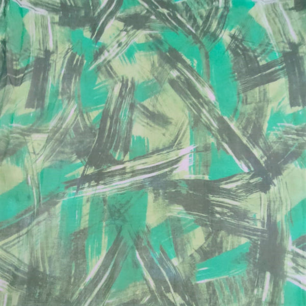 Abstract Brush Art Print On Silk Chiffon-SCPS102