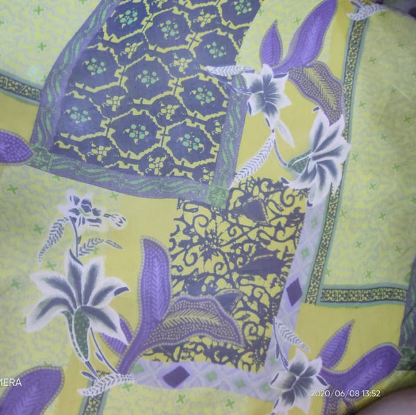 Bohemian Lily Floral Print On Silk Chiffon-SCPS234