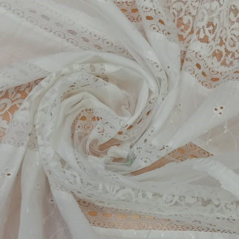 White Cotton Schiffli Embroidery#49