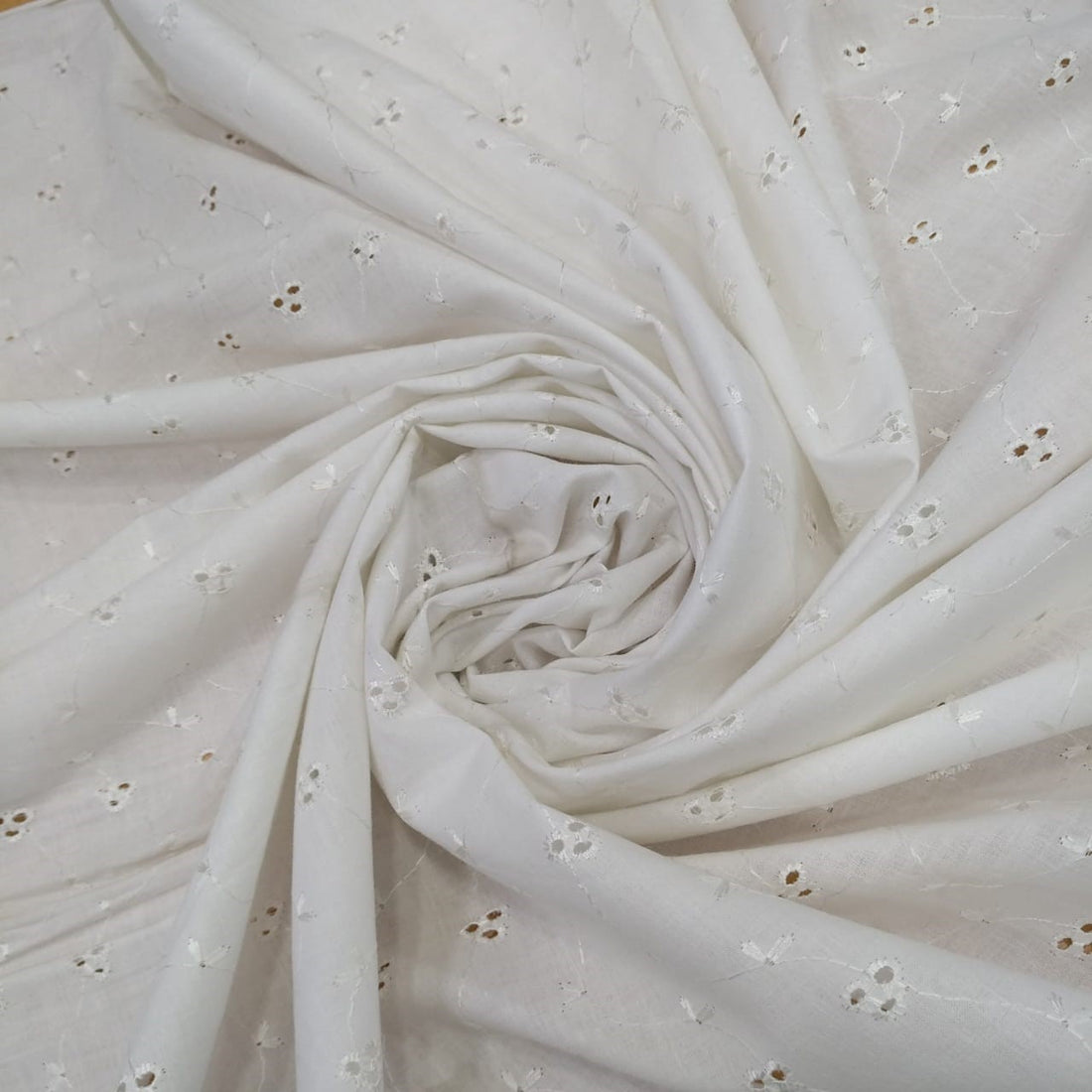 White Cotton Schiffli Embroidery#34