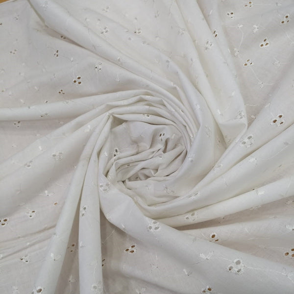 White Cotton Schiffli Embroidery#34