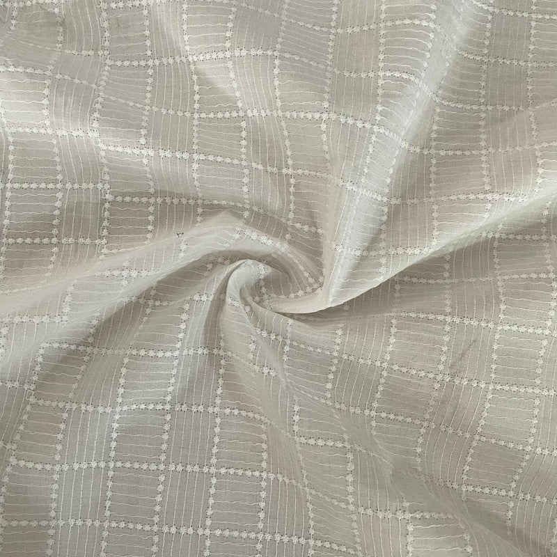 Cotton Check Embroidered Fabric OSCP609