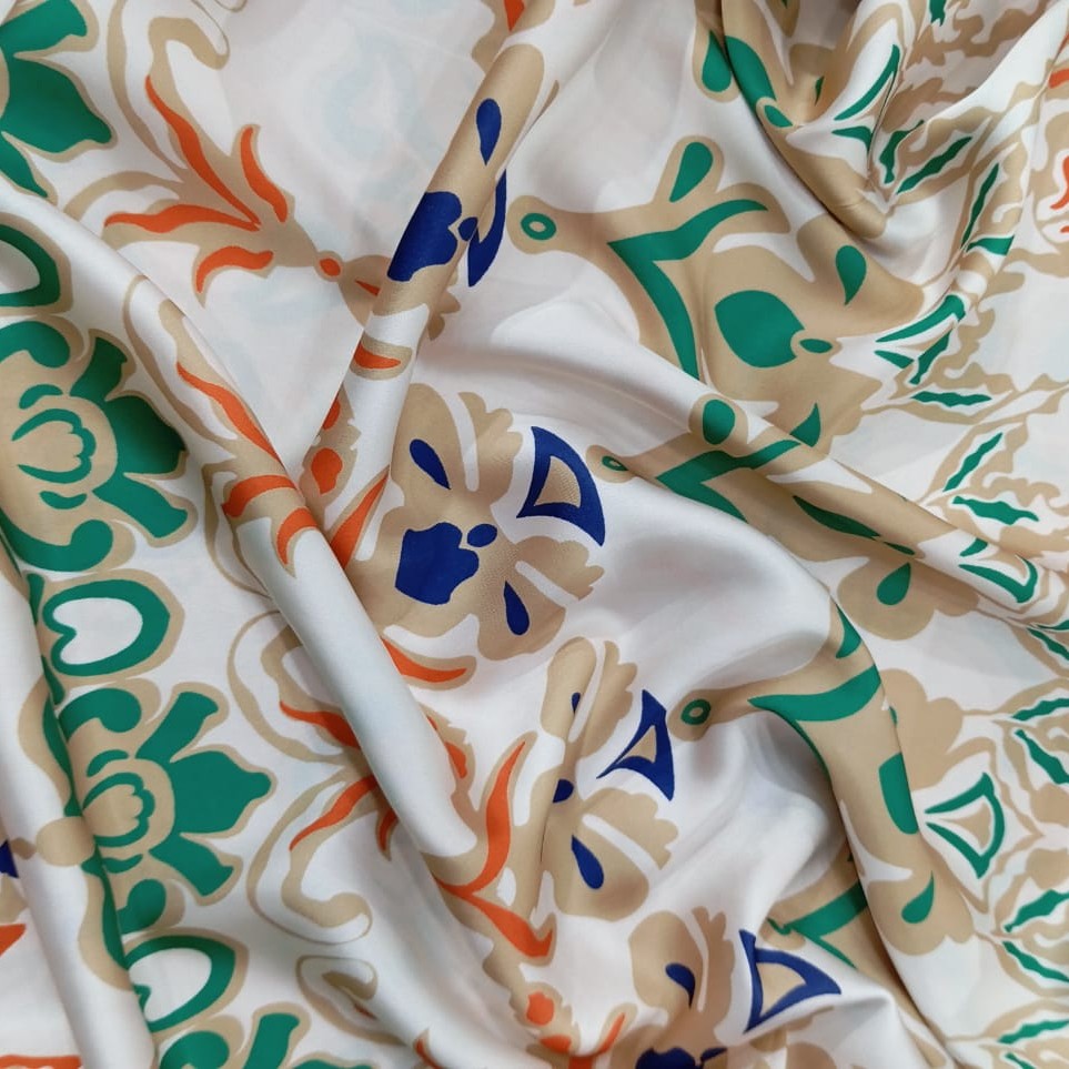 Ancient Bohemian Print On Korean Satin KSPB21