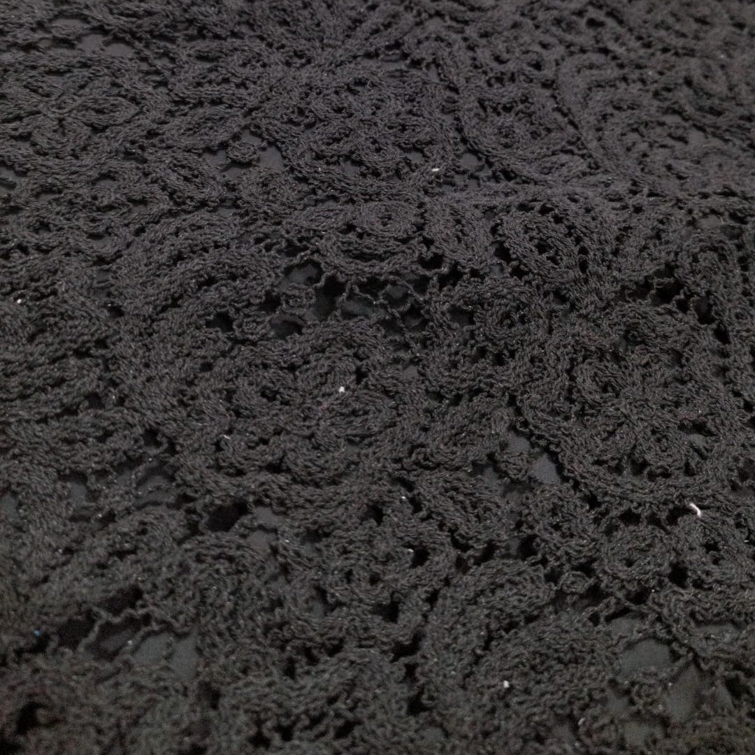 Black Beauty Embroidered Fabric AGT0427