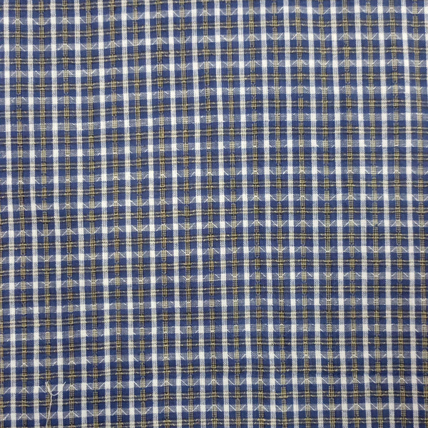 Cotton Blue & White Check Y/D Fabric CCYD04