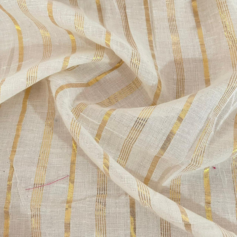 Cotton Gold Lurex Stripe Fabric OSCP557