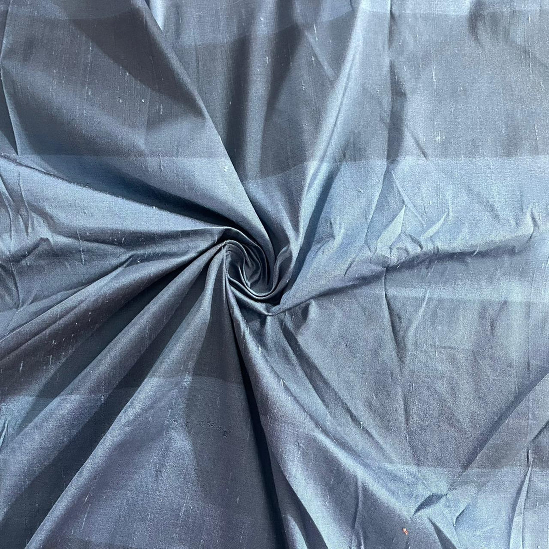 Raw Silk Dupion-Slate Blue & Blue-Stripe