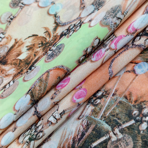 Artwork Modern Print On Habutai Satin HSPS28