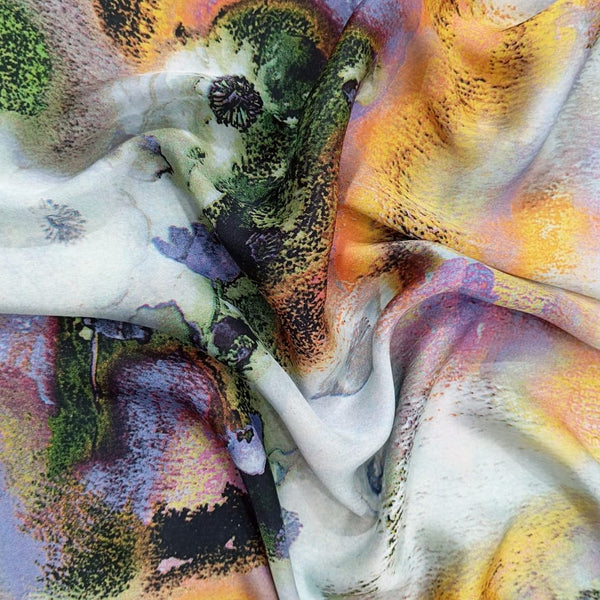 Abstract Print On Habutai Satin HSPS14
